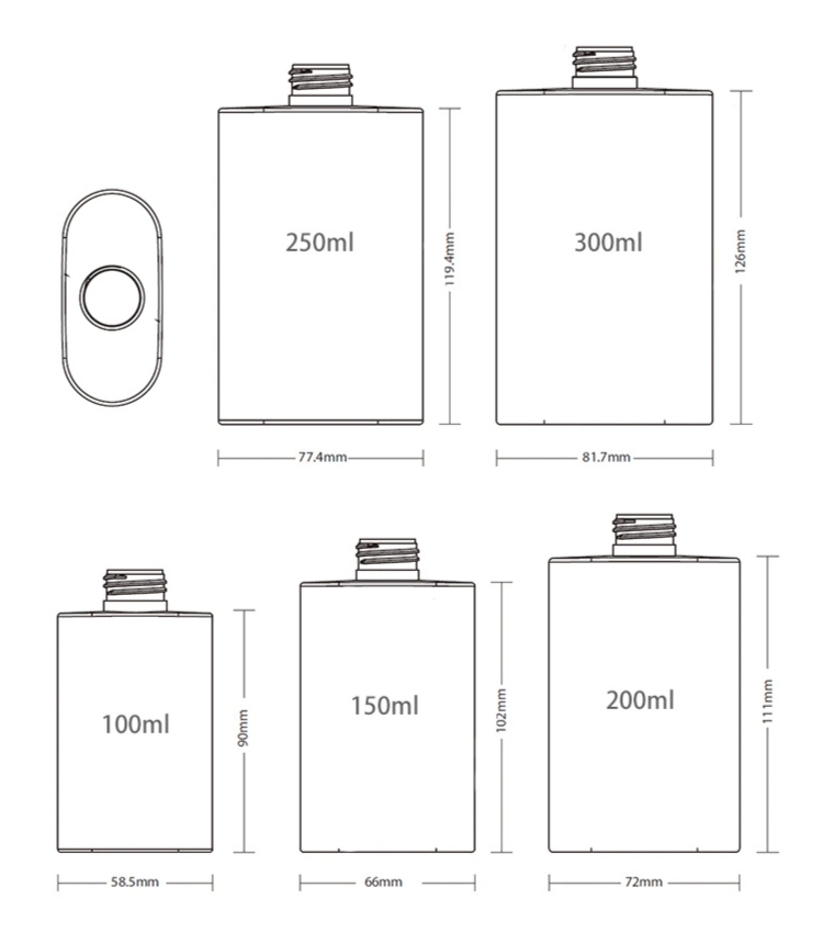 100ml 200ml 300ml PETG Plastic Wash Bottle with Screw Lid